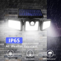 ABS Plastic High Quality Waterproof Solar Light Outdoor With Motion Sensor 3 Head Security Lights Solar Powered PIR Sensor Light